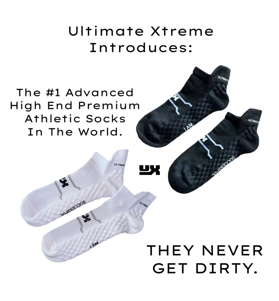 UX Affirmation Womens Socks White - ULTIMATE XTREME